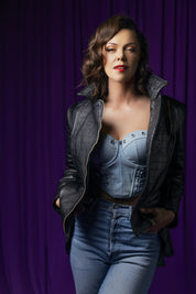 BOBCAT Jacket Range - Black Peplum Leather Jacket