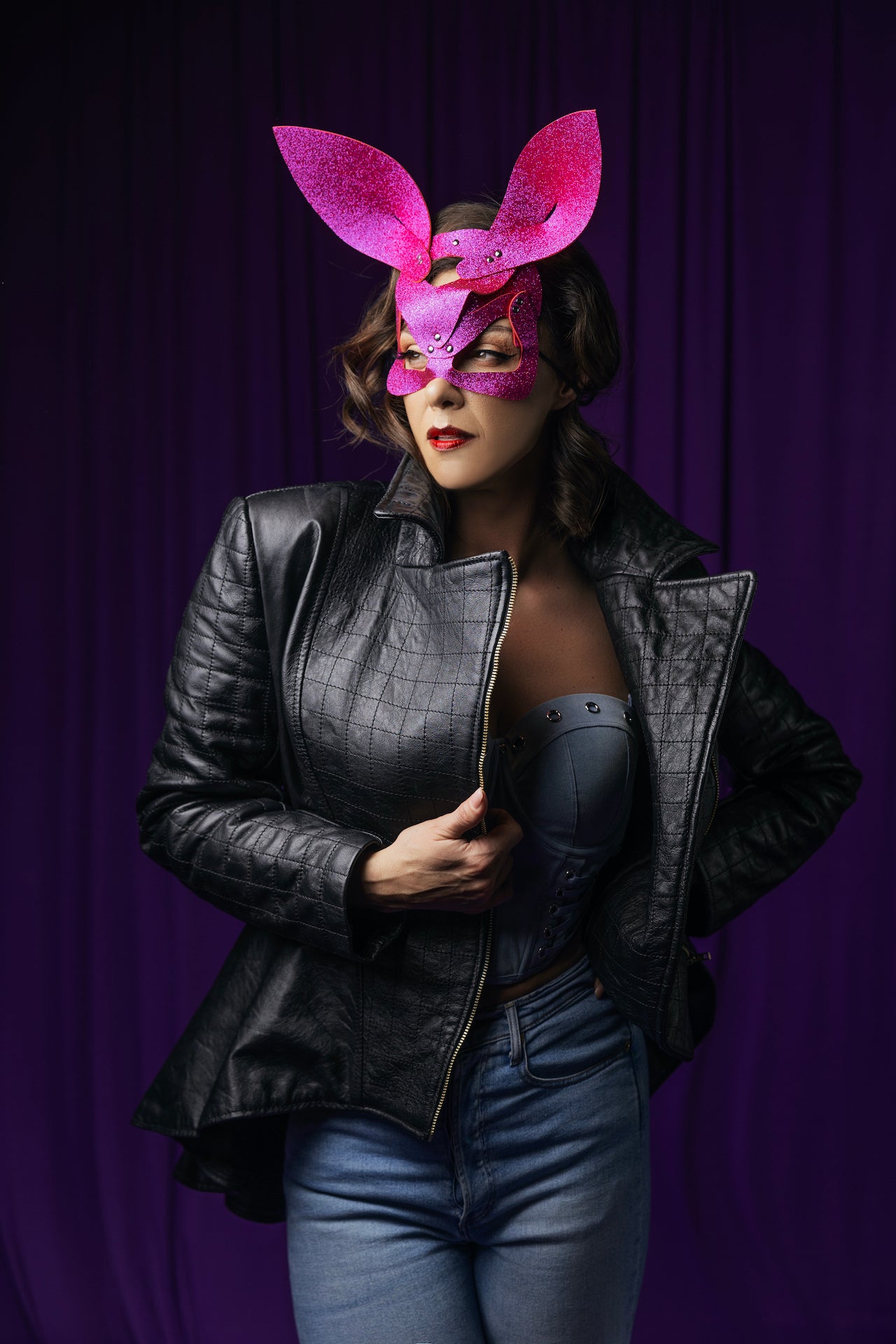 BOBCAT Jacket Range - Black Peplum Leather Jacket