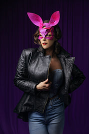 BOBCAT Jacket Range - Black Peplum Leather Jacket