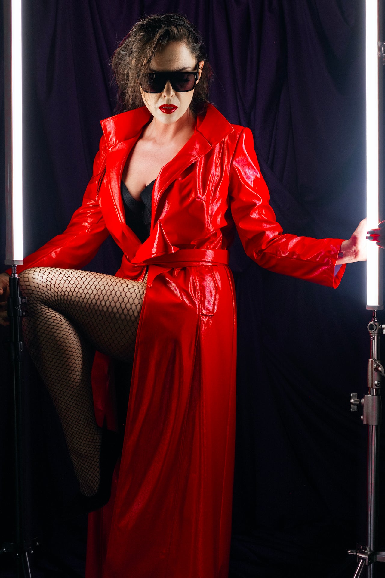 The PANTHER Punisher Coat - Floor Length - Red