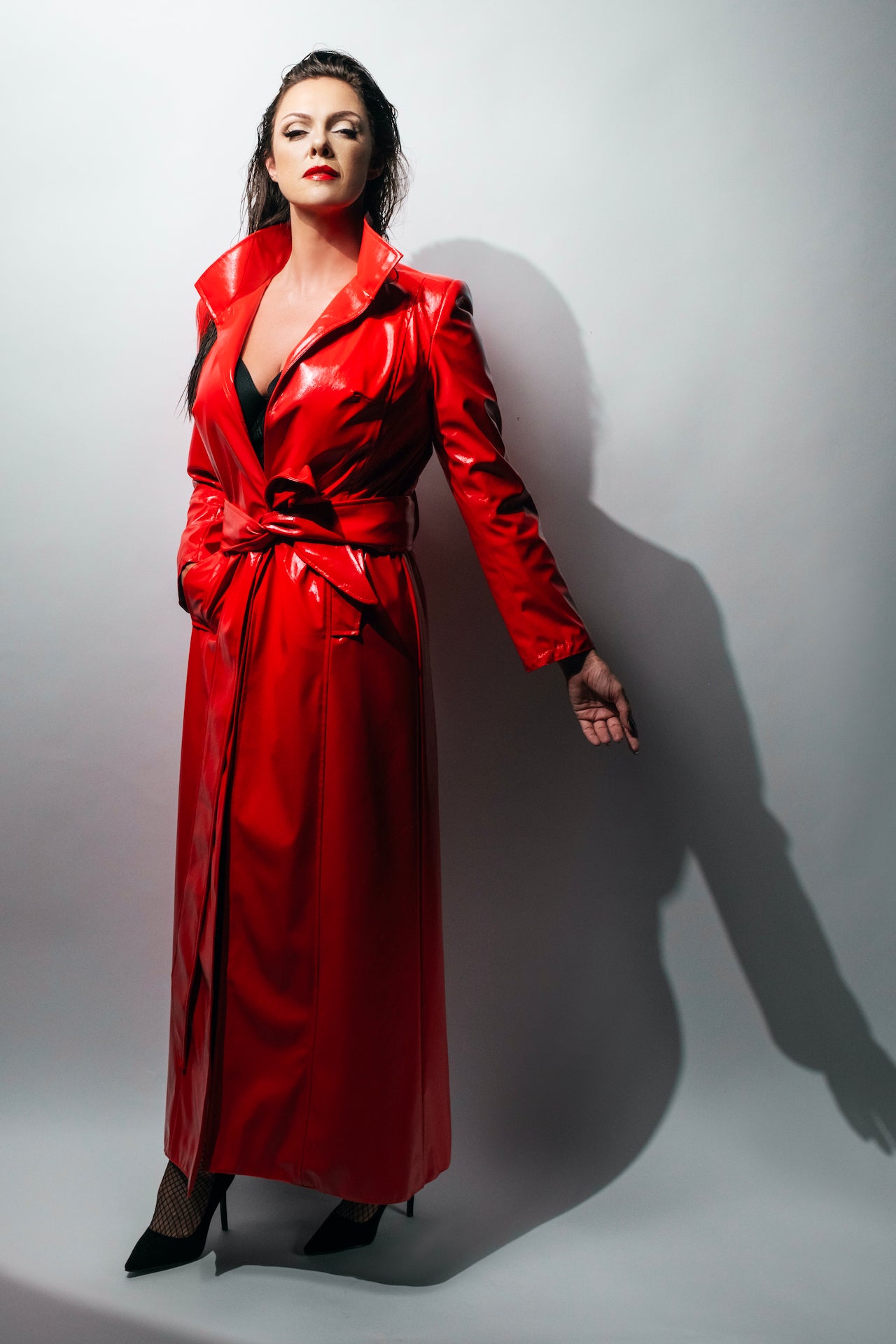 The PANTHER Punisher Coat - Floor Length - Red